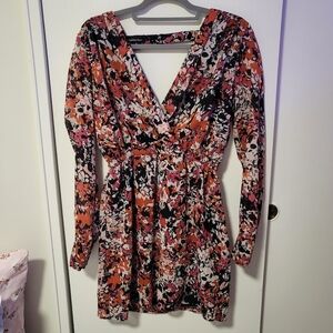 Fashion Fuse Pink Floral Longsleeve Dress - M